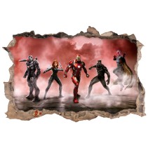 Vinilo agujero pared 3d capitán américa civil war